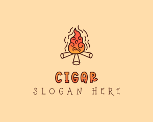 Wood Camp Fire logo design