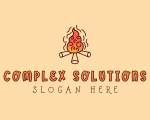 Wood Camp Fire logo design