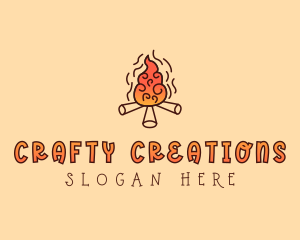 Wood Camp Fire logo design