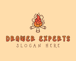 Wood Camp Fire logo design