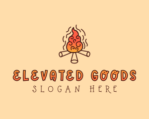 Wood Camp Fire logo design