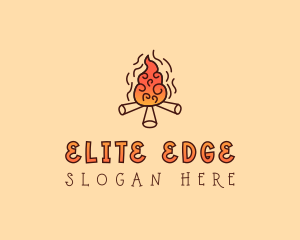 Wood Camp Fire logo design