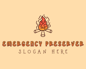 Wood Camp Fire logo design