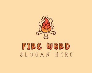 Wood Camp Fire logo design