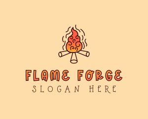 Wood Camp Fire logo design