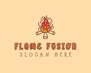 Wood Camp Fire logo design