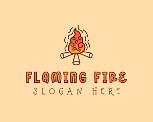Wood Camp Fire logo design