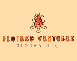 Wood Camp Fire logo design