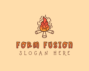 Wood Camp Fire logo design