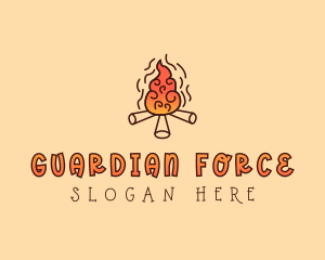 Wood Camp Fire logo design