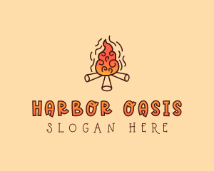 Wood Camp Fire logo design