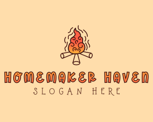 Wood Camp Fire logo design