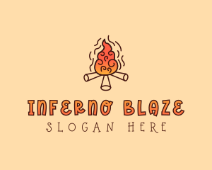 Wood Camp Fire logo design