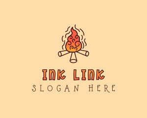 Wood Camp Fire logo design