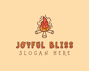 Wood Camp Fire logo design