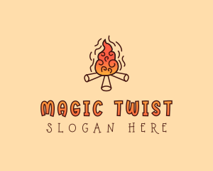 Wood Camp Fire logo design