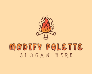 Wood Camp Fire logo design