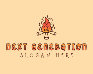 Wood Camp Fire logo design