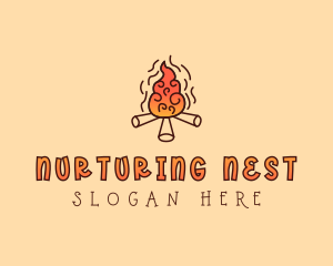 Wood Camp Fire logo design