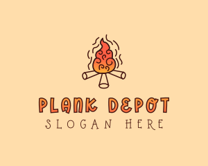 Wood Camp Fire logo design