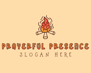 Wood Camp Fire logo design