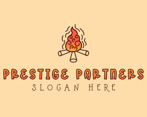 Wood Camp Fire logo design