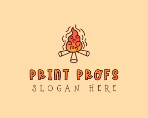 Wood Camp Fire logo design