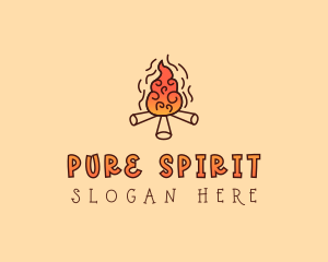 Wood Camp Fire logo design