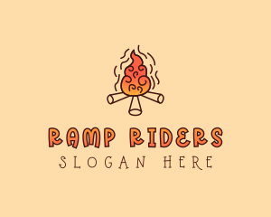 Wood Camp Fire logo design