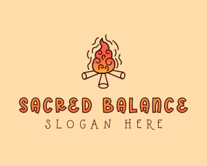 Wood Camp Fire logo design