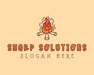 Wood Camp Fire logo design