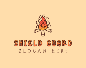 Wood Camp Fire logo design