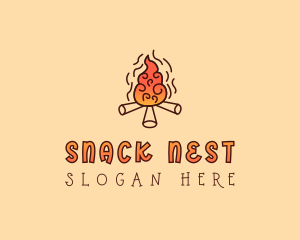 Wood Camp Fire logo design