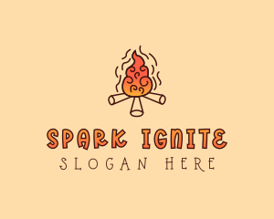 Wood Camp Fire logo design