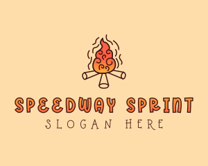 Wood Camp Fire logo design