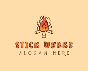 Wood Camp Fire logo design