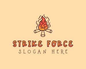 Wood Camp Fire logo design