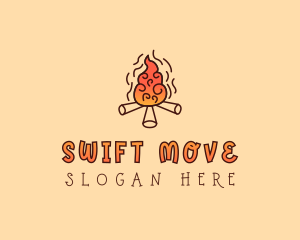 Wood Camp Fire logo design