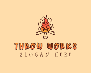 Wood Camp Fire logo design