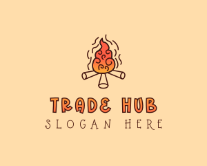 Wood Camp Fire logo design