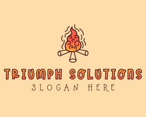 Wood Camp Fire logo design