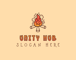 Wood Camp Fire logo design