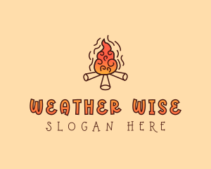 Wood Camp Fire logo design