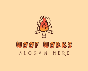 Wood Camp Fire logo design