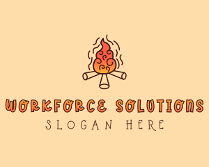 Wood Camp Fire logo design