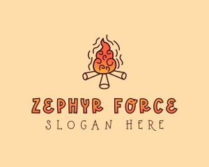 Wood Camp Fire logo design