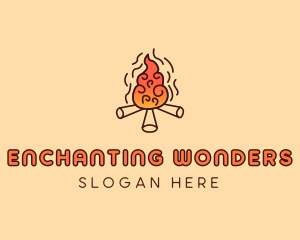 Wood Camp Fire logo design