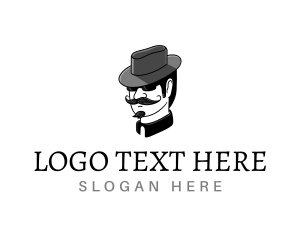 Mustache Gentleman Hat logo