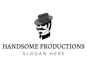 Mustache Gentleman Hat logo