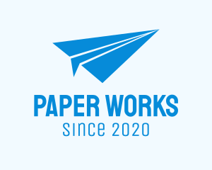 Blue Paper Plane logo design